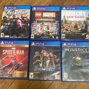 Avengers, Lego marvel, Farcry new dawn, Spider-Man, jump force , injustice 2